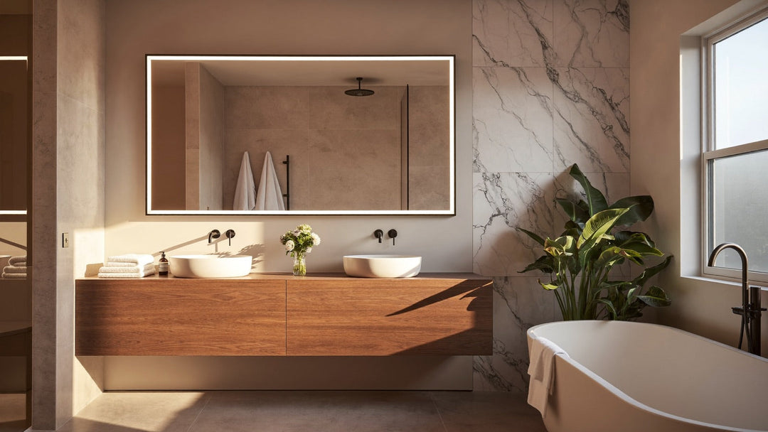Bathroom vanity display at the ANVE Kitchen & Bath showroom in Paramus, NJ
