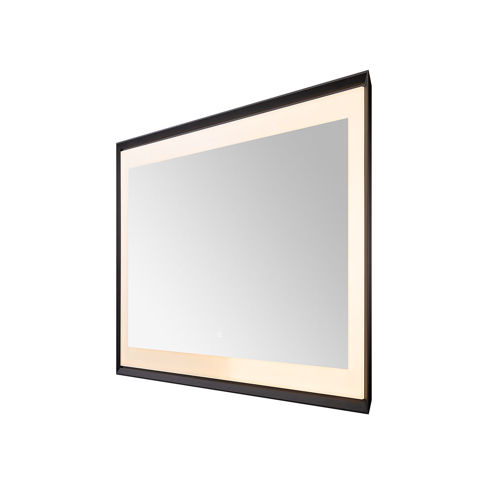 Madison 48" x 36" Framed LED Bathroom Mirror, Anti-Fog in Matte Black