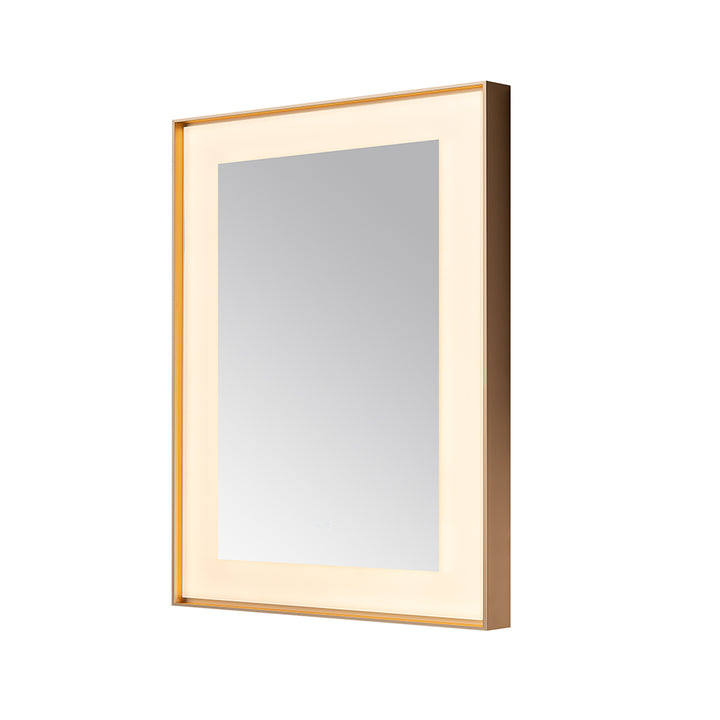 Lexington 30" x 36" LED Bathroom Mirror in Brushed Gold, Anti-Fog