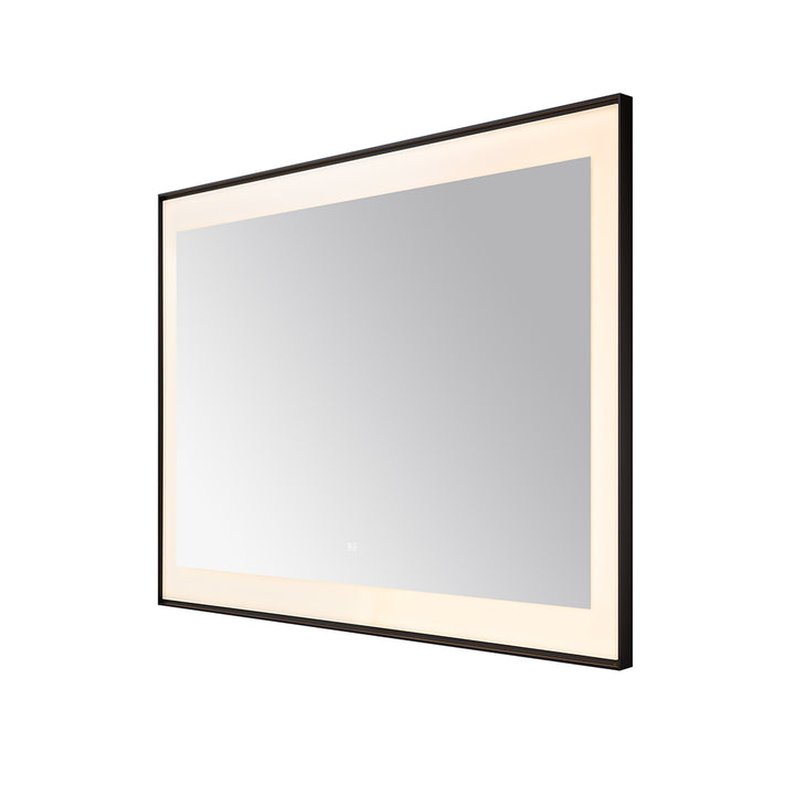 Lexington 48" x 36" LED Bathroom Mirror in Matte Black, Anti-Fog