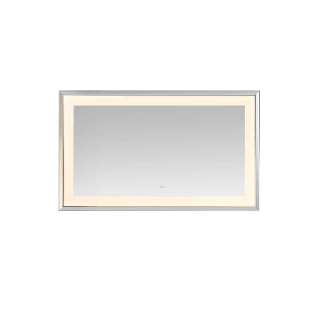 Madison 60" x 36" Framed LED Bathroom Mirror, Anti-Fog in Chrome