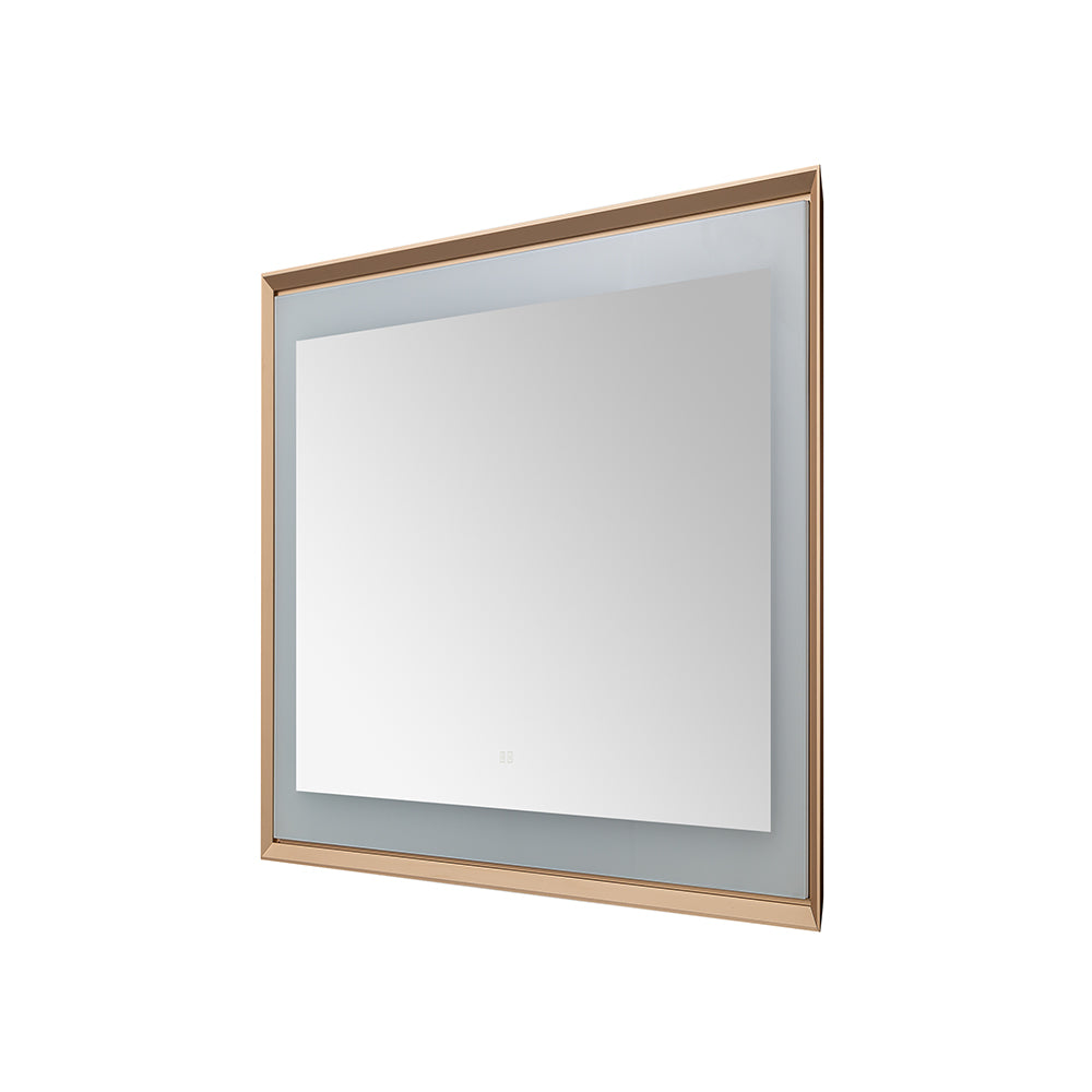 Madison 48" x 36" Framed LED Bathroom Mirror, Anti-Fog in Brushed Gold
