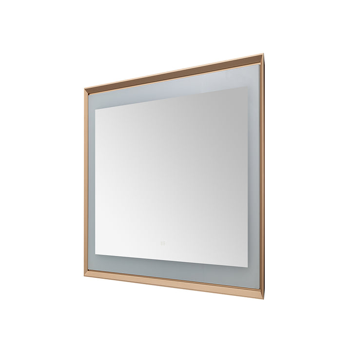 Madison 48" x 36" Framed LED Bathroom Mirror, Anti-Fog in Brushed Gold