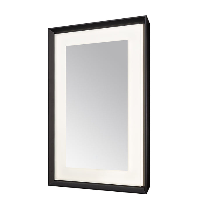 Madison 30" x 36" LED Bathroom Mirror in Matte Black, Anti-Fog