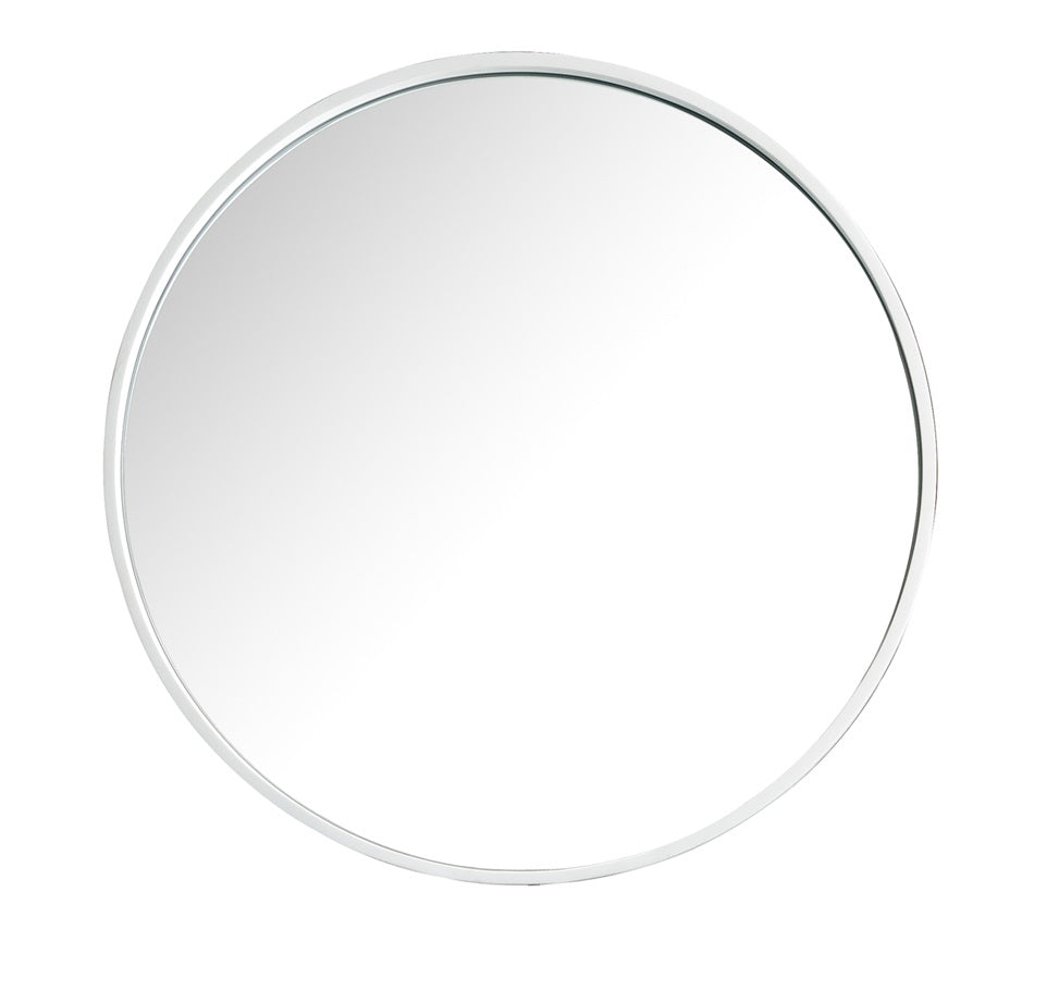 Montreal 30.4" x 30.4" Round Bathroom Mirror, Glossy White | ANVE Kitchen & Bath