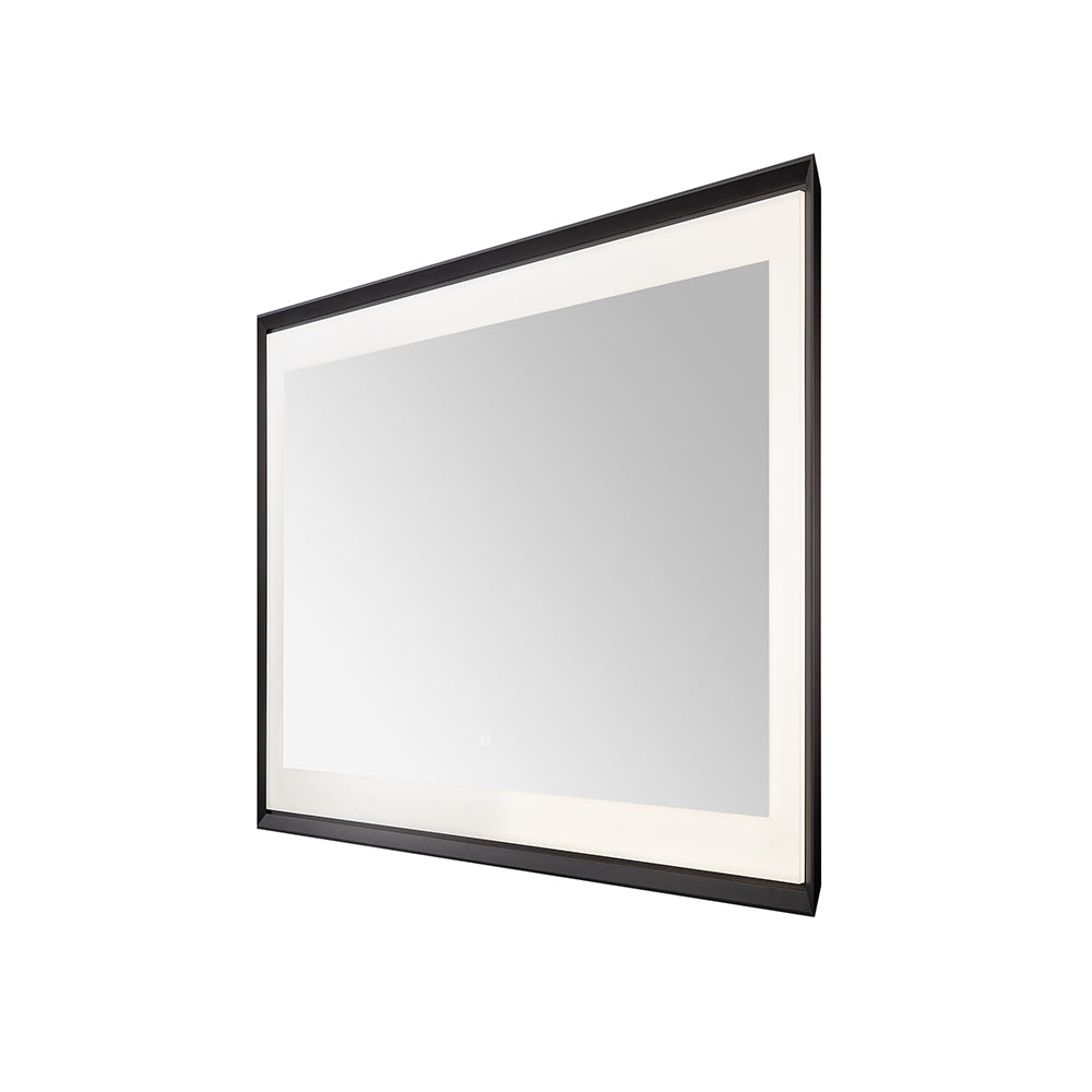 Madison 48" x 36" Framed LED Bathroom Mirror, Anti-Fog in Matte Black