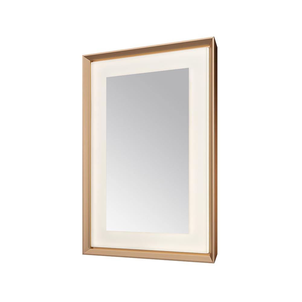 Madison 30" x 36" LED Bathroom Mirror in Brushed Gold, Anti-Fog