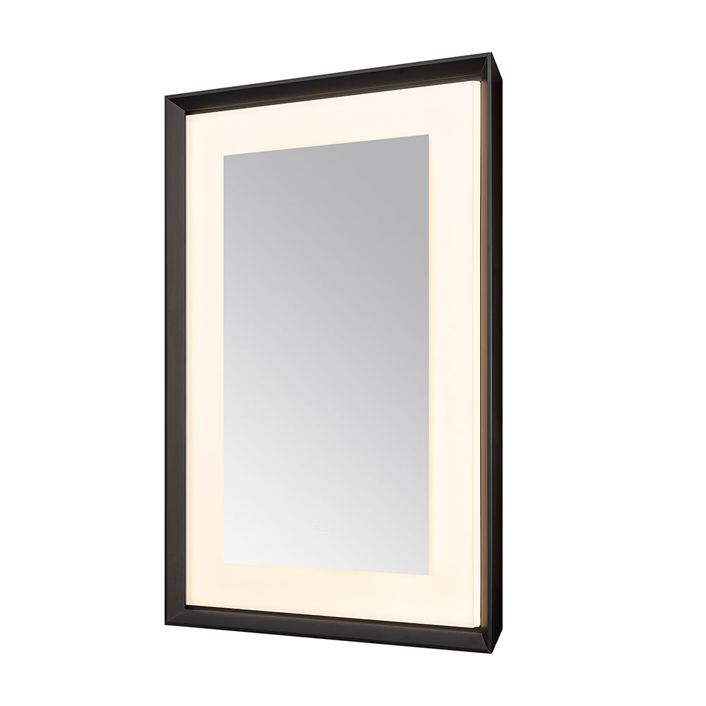 Madison 30" x 36" LED Bathroom Mirror in Matte Black, Anti-Fog