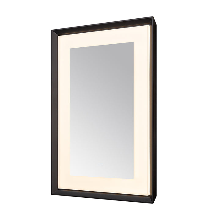 Madison 30" x 36" LED Bathroom Mirror in Matte Black, Anti-Fog