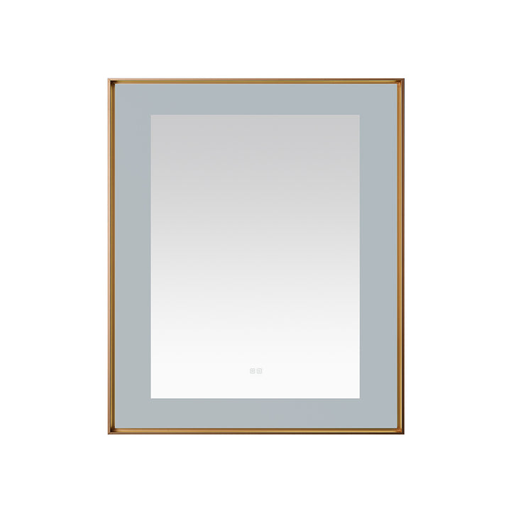 Lexington 30" x 36" LED Bathroom Mirror in Brushed Gold, Anti-Fog