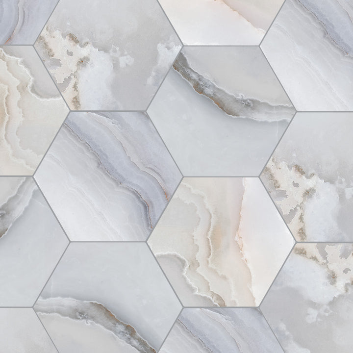 Symmetry Hexagon Matte Porcelain Mosaic Tile