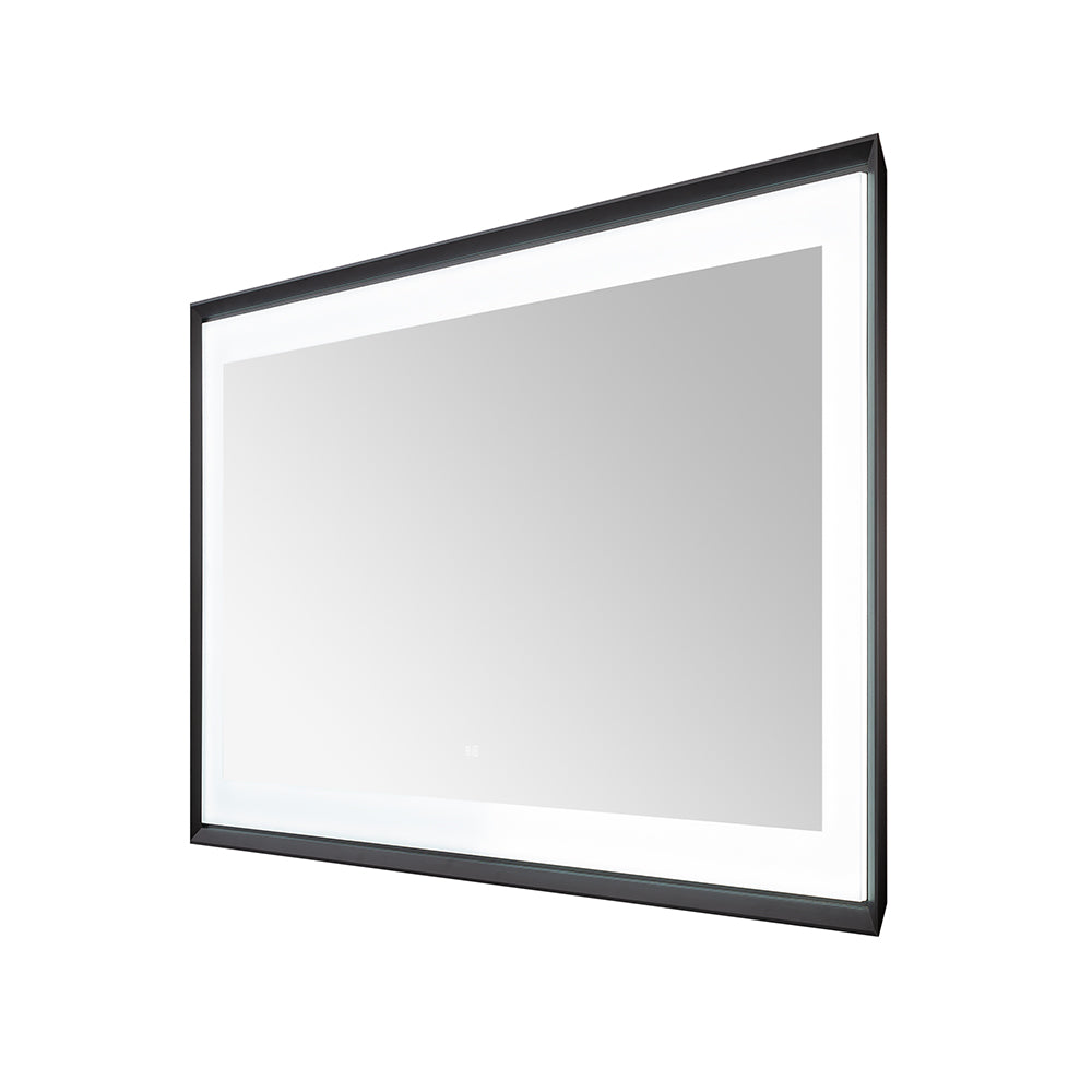 Madison 60" x 36" Framed LED Bathroom Mirror, Anti-Fog in Matte Black