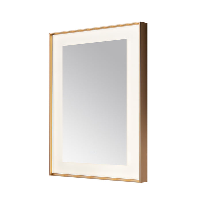 Lexington 30" x 36" LED Bathroom Mirror in Brushed Gold, Anti-Fog