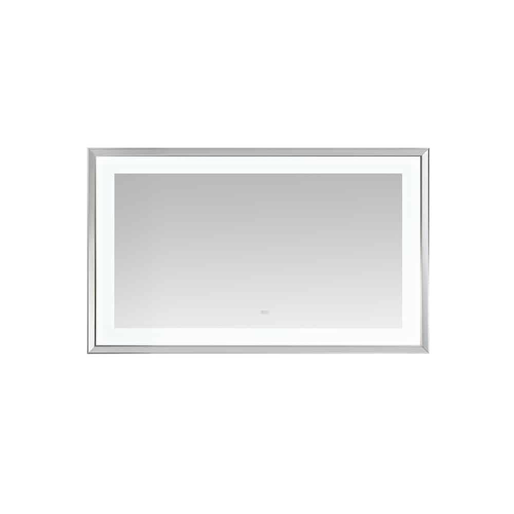 Madison 60" x 36" Framed LED Bathroom Mirror, Anti-Fog in Chrome