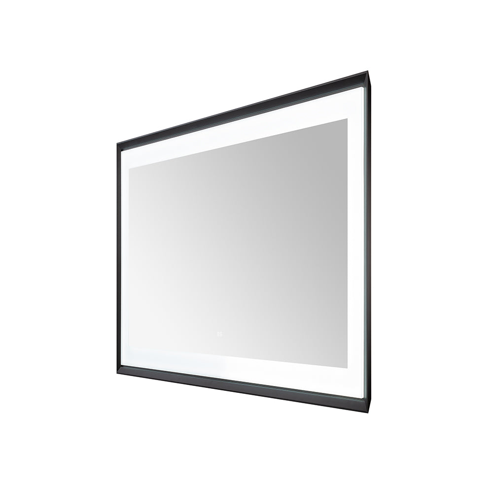 Madison 48" x 36" Framed LED Bathroom Mirror, Anti-Fog in Matte Black