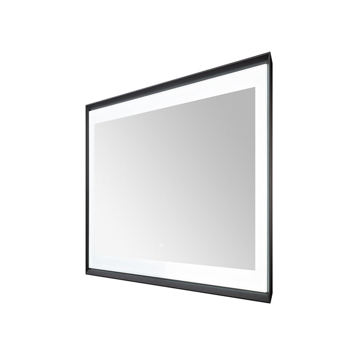 Madison 48" x 36" Framed LED Bathroom Mirror, Anti-Fog in Matte Black