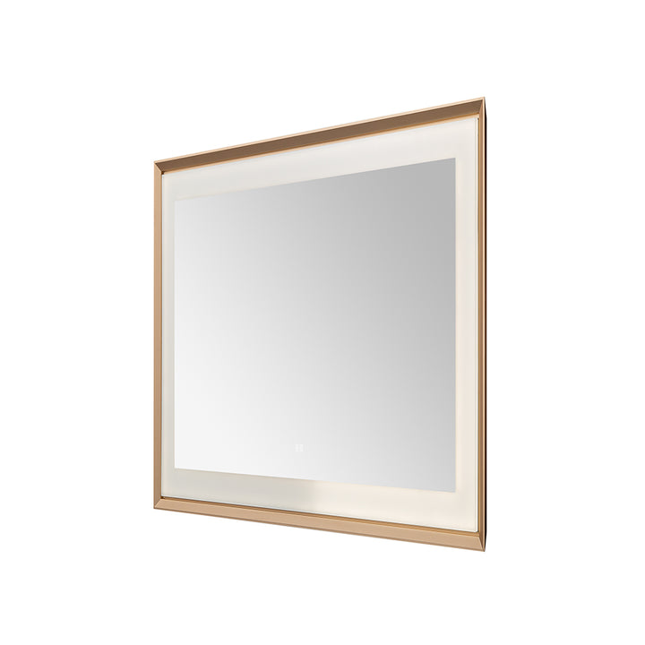 Madison 48" x 36" Framed LED Bathroom Mirror, Anti-Fog in Brushed Gold