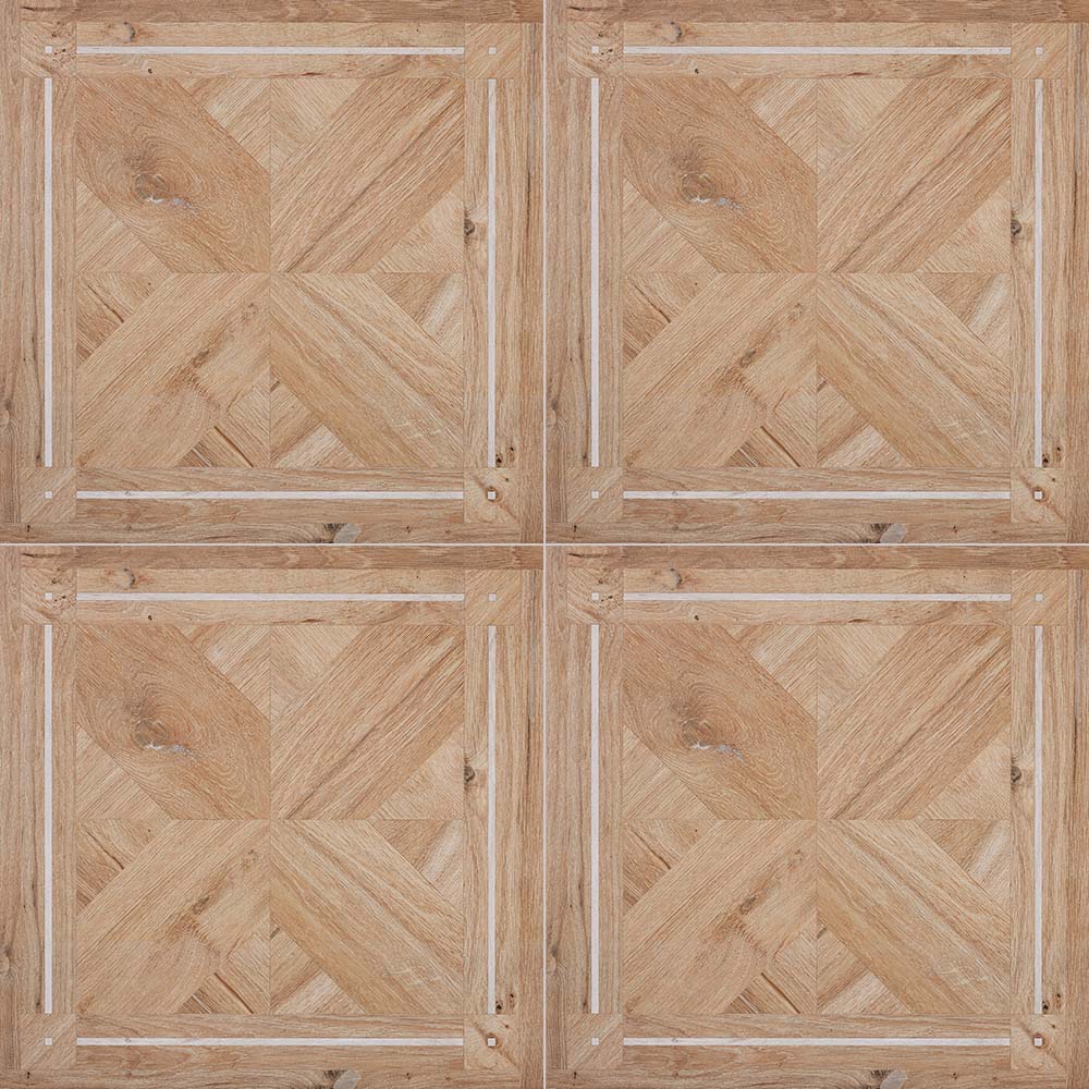 Wood Inlay Wood-Look Matte Porcelain Floor &amp; Wall Tile