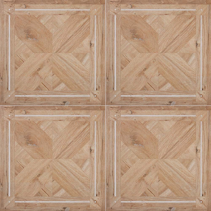 Wood Inlay Wood-Look Matte Porcelain Floor &amp; Wall Tile