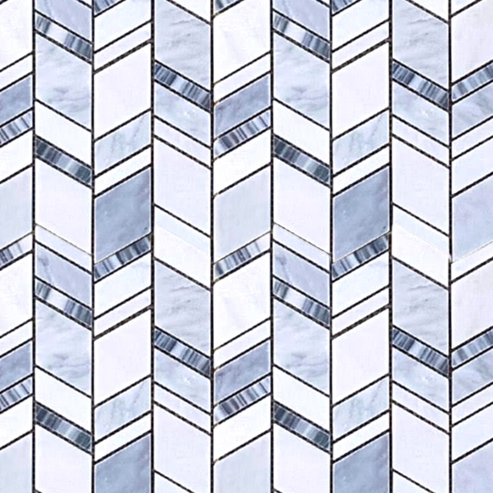 Eastern White Honed Marble Mosaic Tile