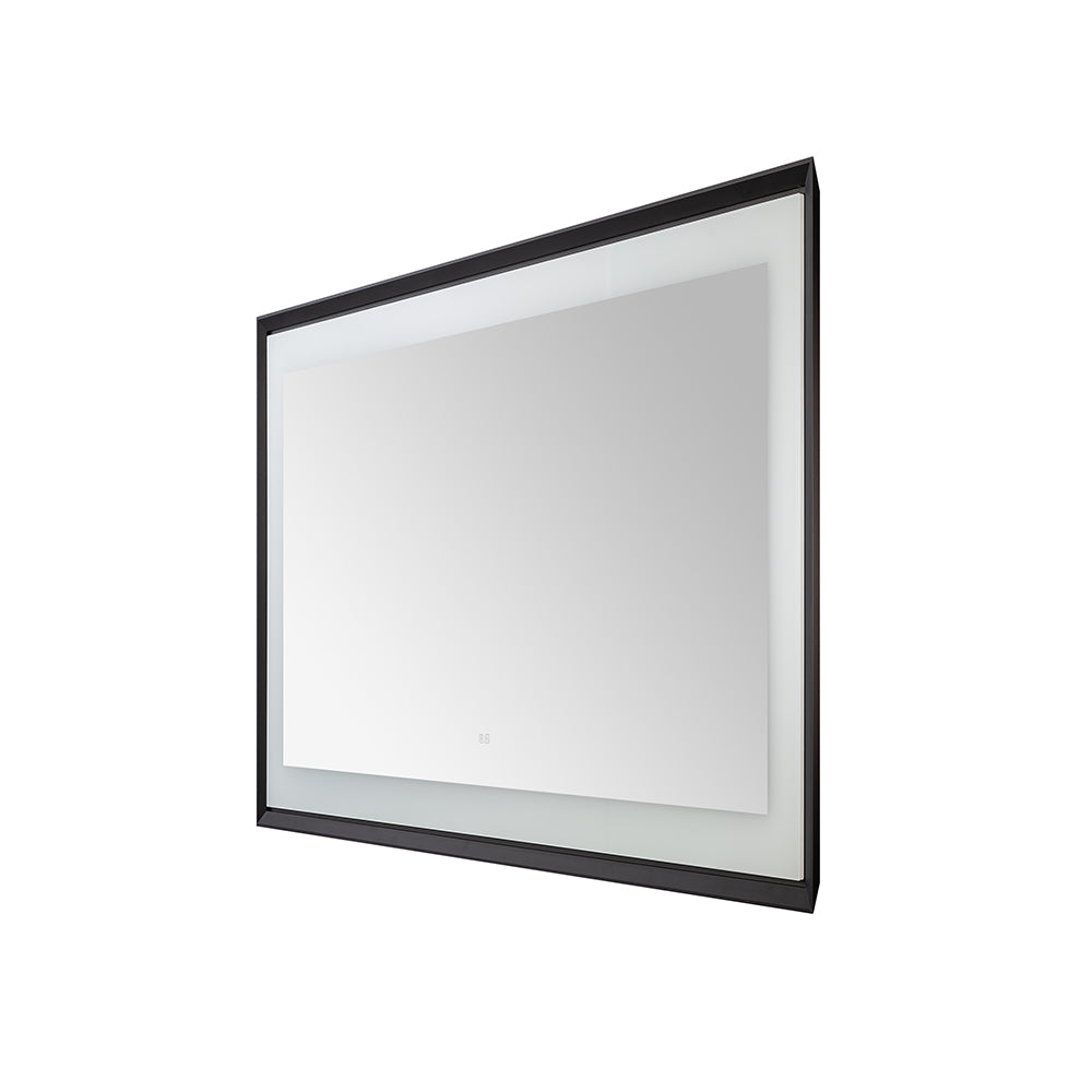 Madison 48" x 36" Framed LED Bathroom Mirror, Anti-Fog in Matte Black