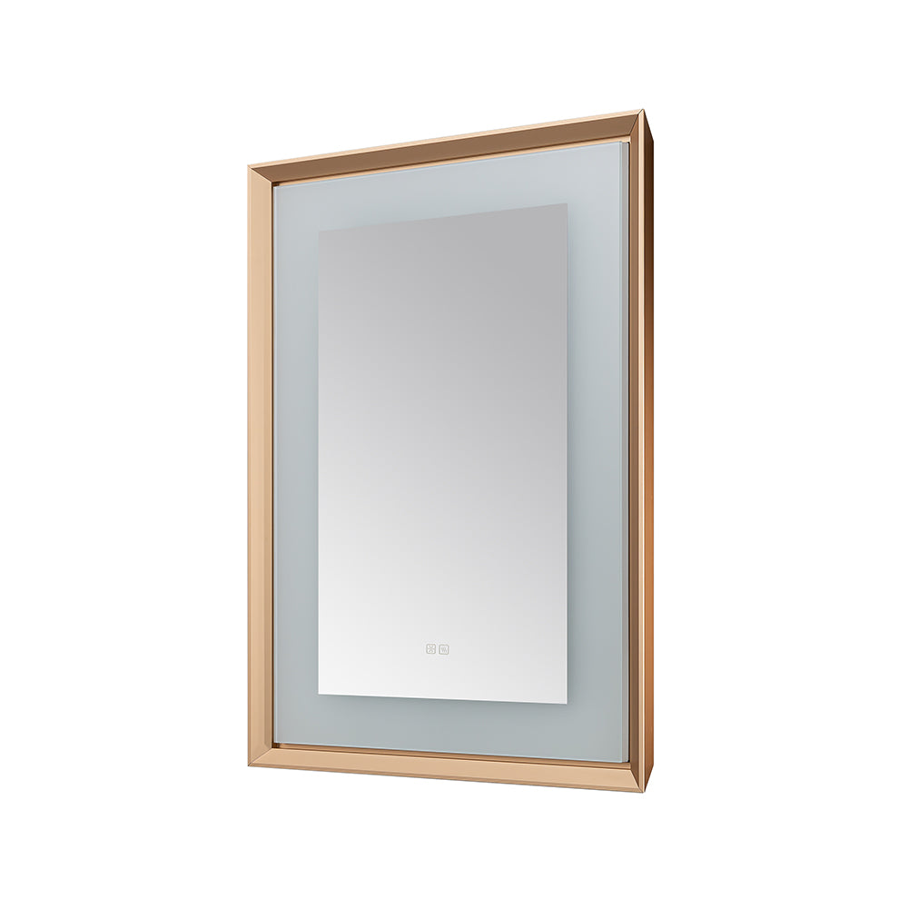 Madison 30" x 36" LED Bathroom Mirror in Brushed Gold, Anti-Fog