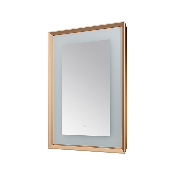 Madison 30" x 36" LED Bathroom Mirror in Brushed Gold, Anti-Fog