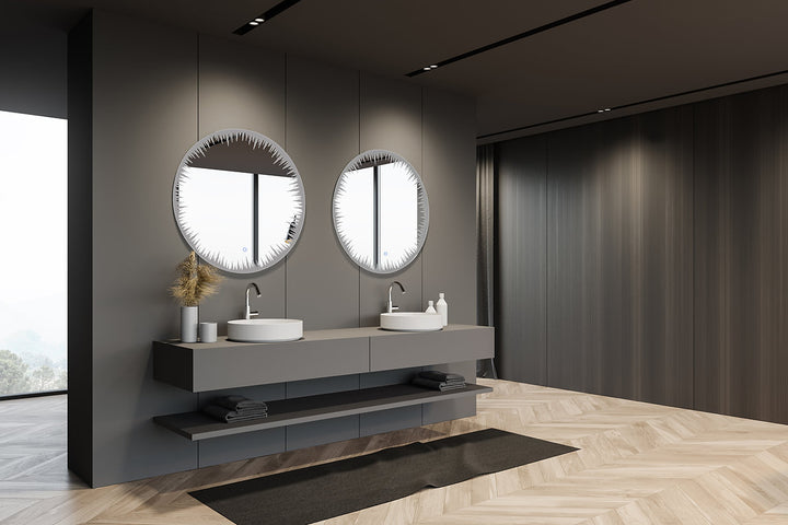 Flame 48" LED Bathroom Mirror, Anti-Fog
