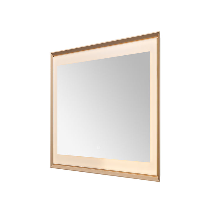 Madison 48" x 36" Framed LED Bathroom Mirror, Anti-Fog in Brushed Gold