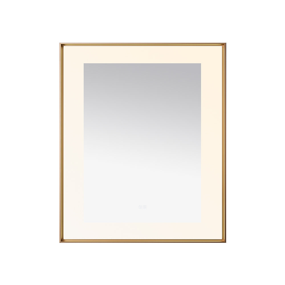 Lexington 30" x 36" LED Bathroom Mirror in Brushed Gold, Anti-Fog