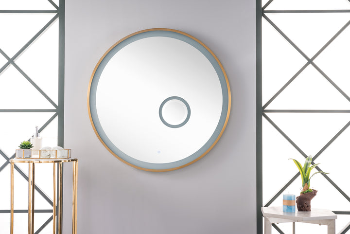 Radiance 35.5" x 35.5" LED Bathroom Mirror, Brushed Gold | ANVE Kitchen &amp; Bath
