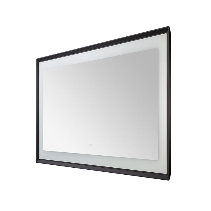 Madison 60" x 36" Framed LED Bathroom Mirror, Anti-Fog in Matte Black