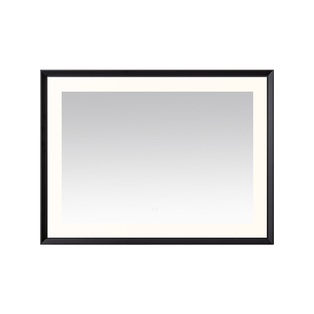 Madison 48" x 36" Framed LED Bathroom Mirror, Anti-Fog in Matte Black