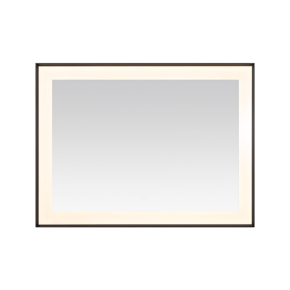 Lexington 48" x 36" LED Bathroom Mirror in Matte Black, Anti-Fog