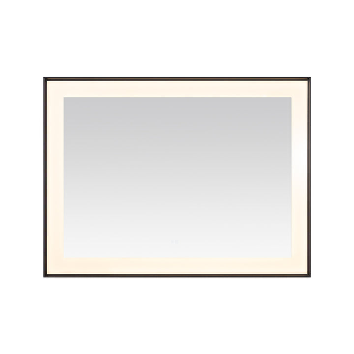 Lexington 48" x 36" LED Bathroom Mirror in Matte Black, Anti-Fog