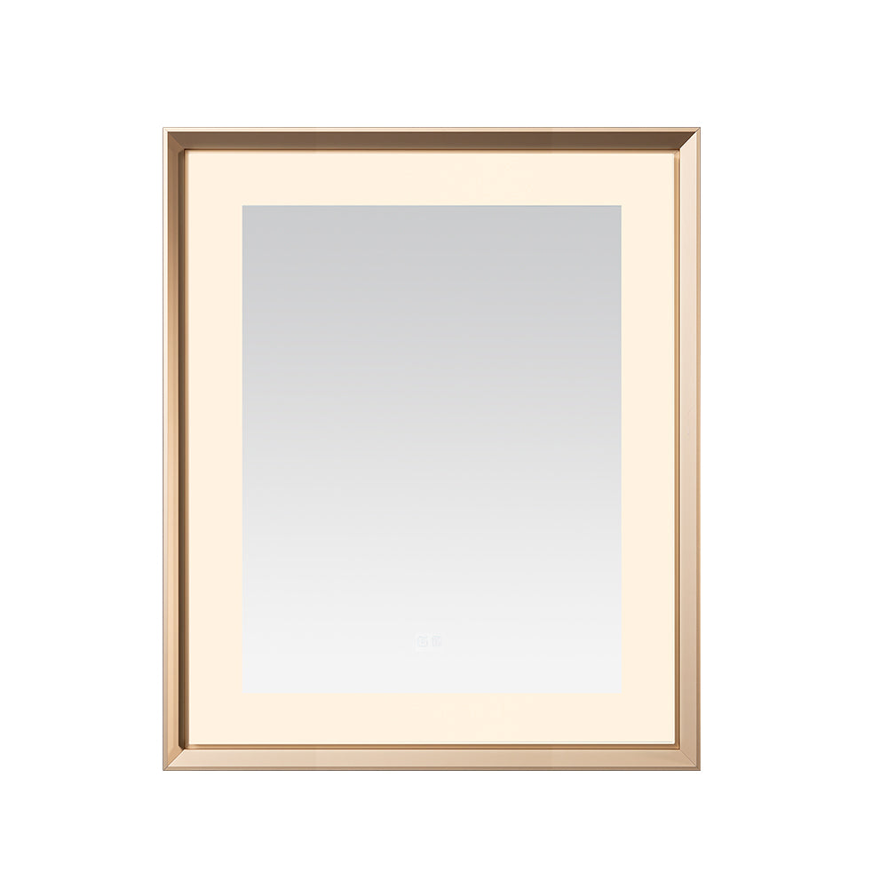 Madison 30" x 36" LED Bathroom Mirror in Brushed Gold, Anti-Fog