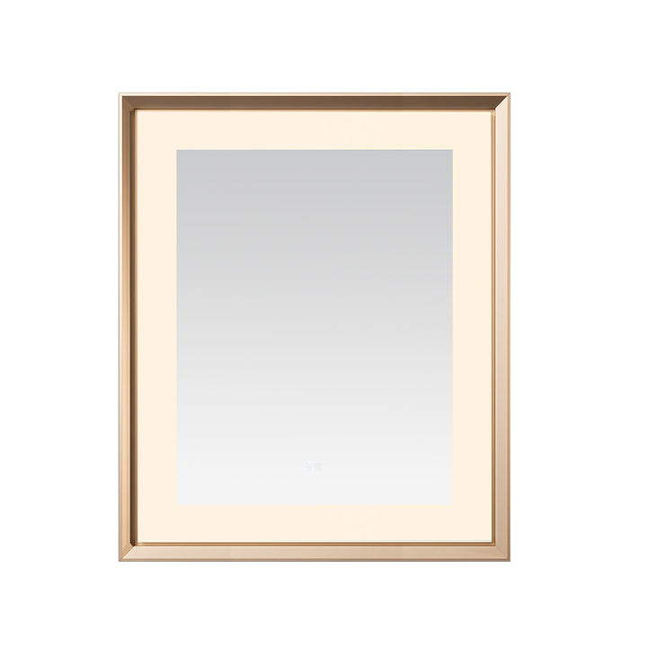 Madison 30" x 36" LED Bathroom Mirror in Brushed Gold, Anti-Fog