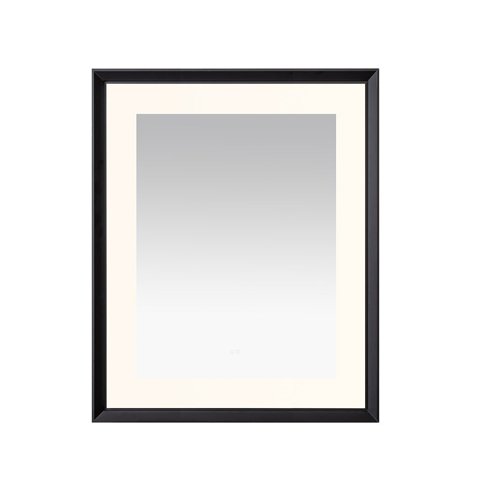 Madison 30" x 36" LED Bathroom Mirror in Matte Black, Anti-Fog
