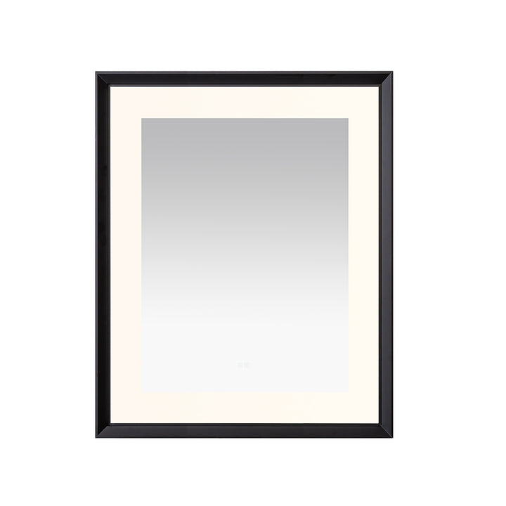 Madison 30" x 36" LED Bathroom Mirror in Matte Black, Anti-Fog