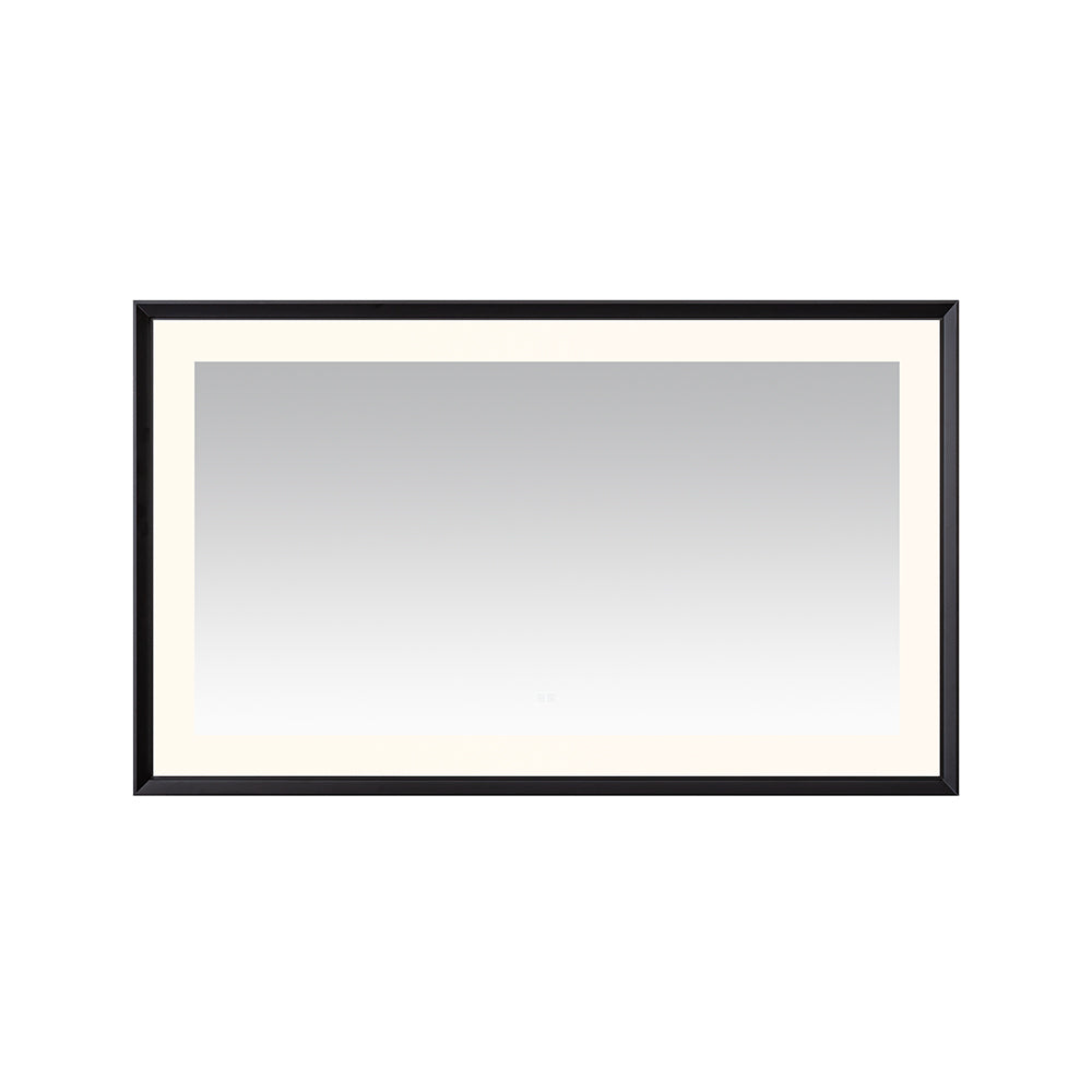 Madison 60" x 36" Framed LED Bathroom Mirror, Anti-Fog in Matte Black