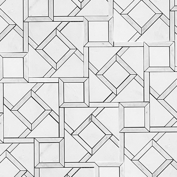 Eastern White Honed Marble Mosaic Tile