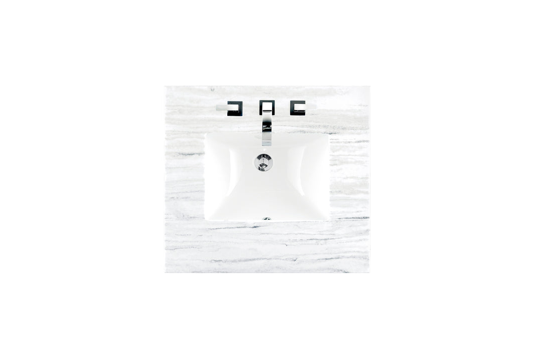 26" Single Vanity Top in Arctic Fall Solid Surface with Sink | ANVE Kitchen &amp; Bath