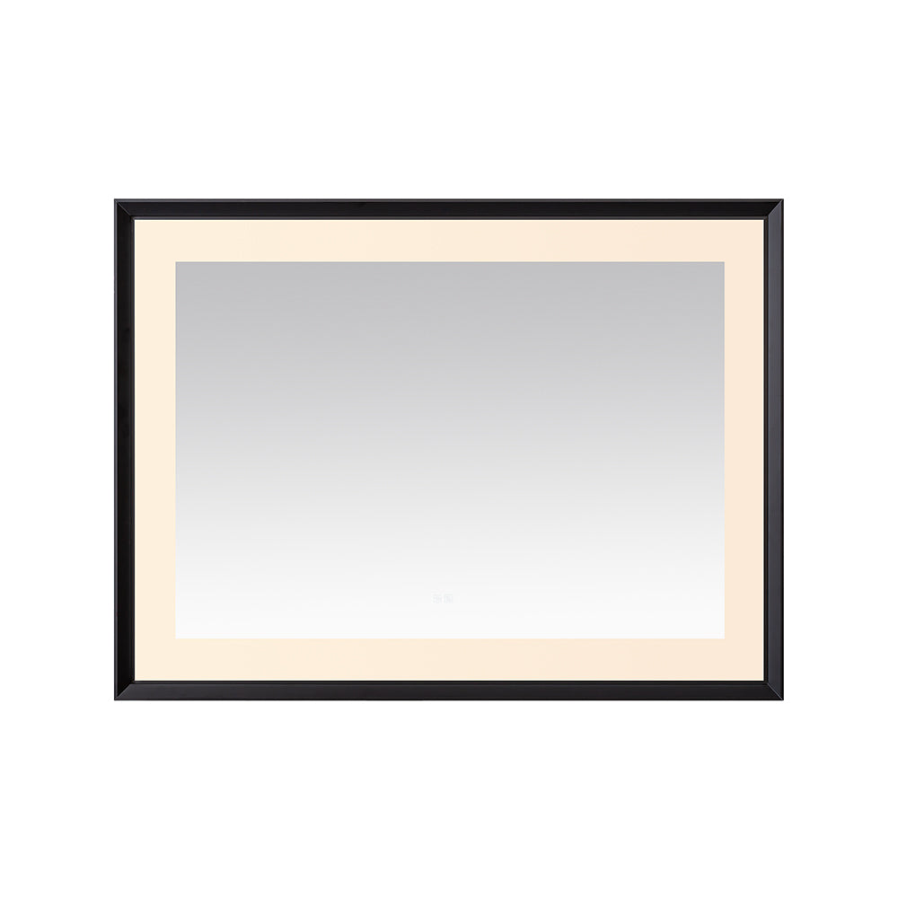 Madison 48" x 36" Framed LED Bathroom Mirror, Anti-Fog in Matte Black