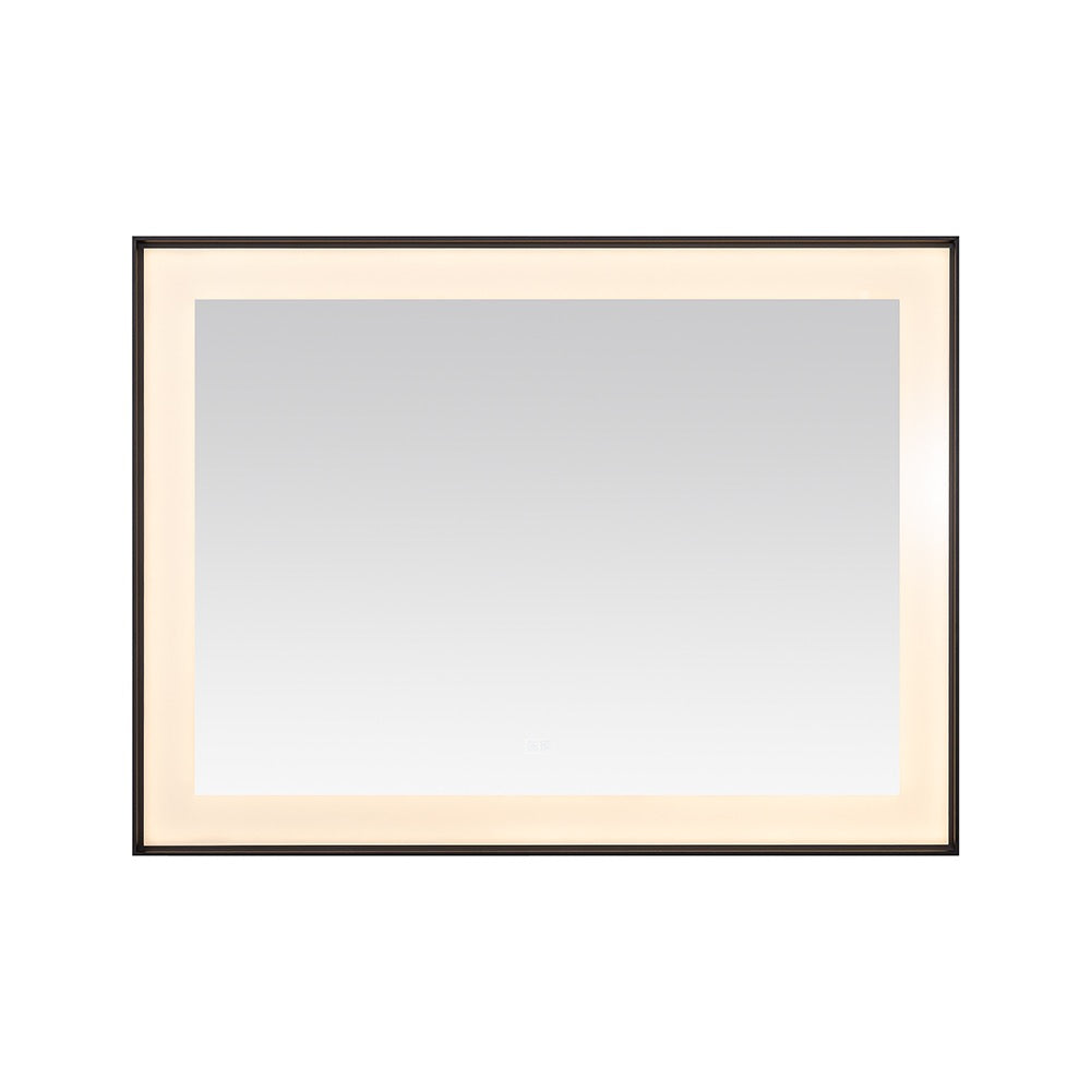 The Lexington 48 inch x 36 inch LED Lighted Slim Frame Mirror features a rectangular design with a slim dark frame and integrated LED lighting around the inner edge, set against a plain white background.