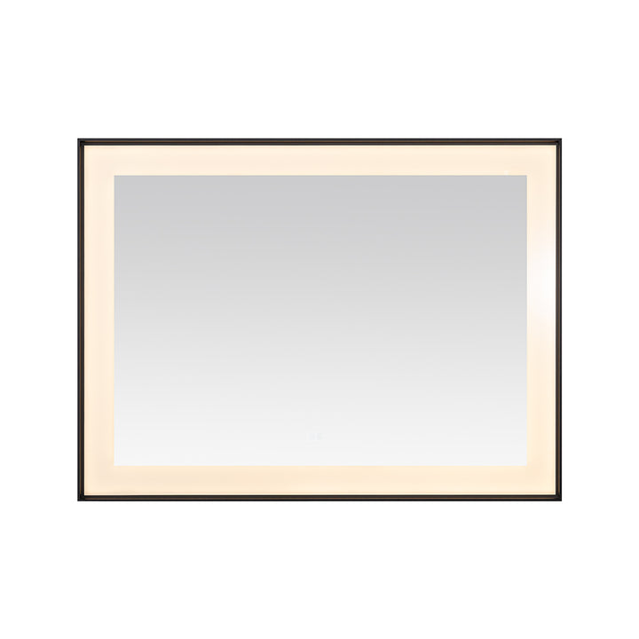 Lexington 48" x 36" LED Bathroom Mirror in Matte Black, Anti-Fog