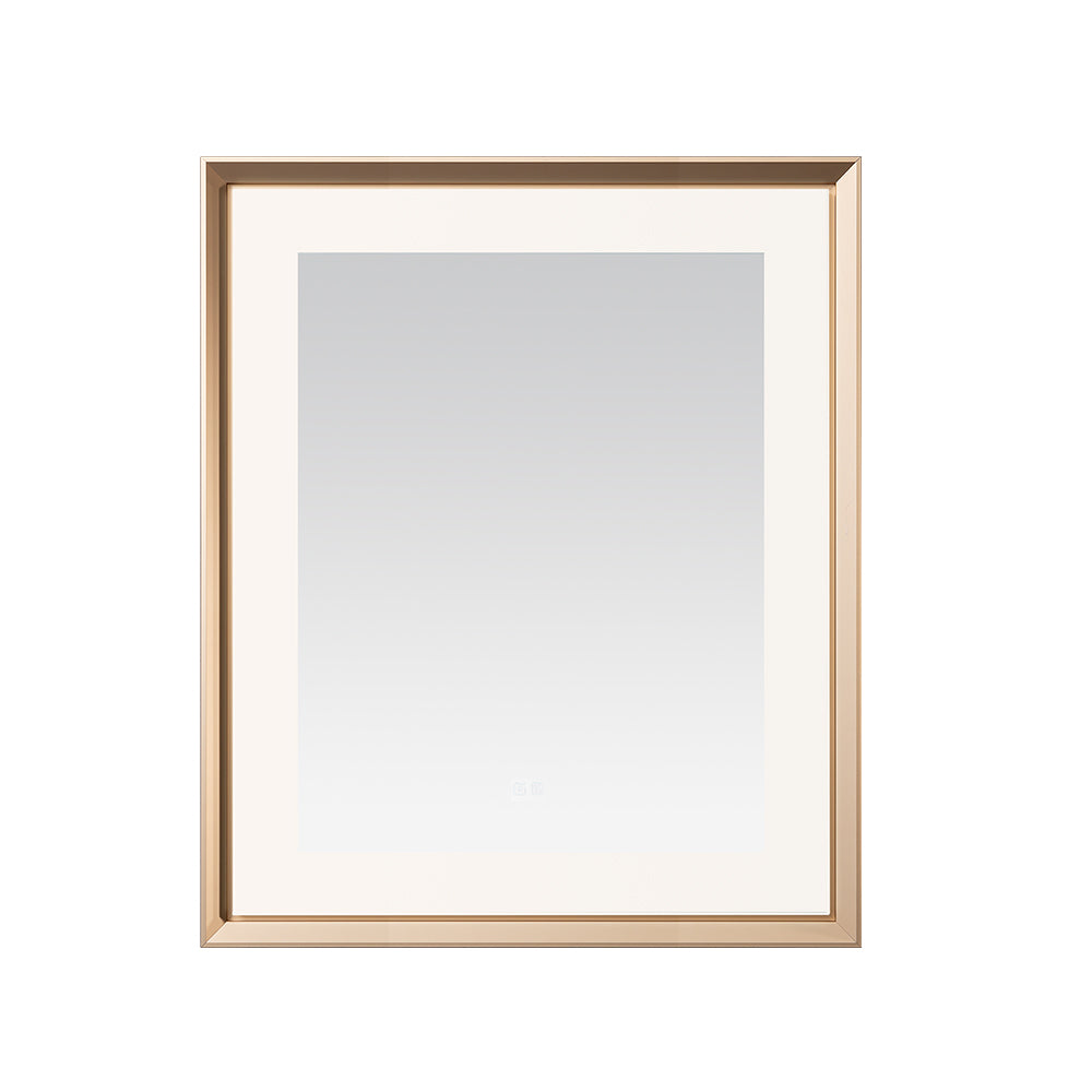 Madison 30" x 36" LED Bathroom Mirror in Brushed Gold, Anti-Fog