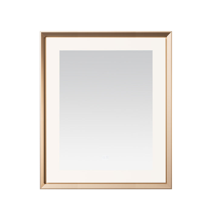 Madison 30" x 36" LED Bathroom Mirror in Brushed Gold, Anti-Fog