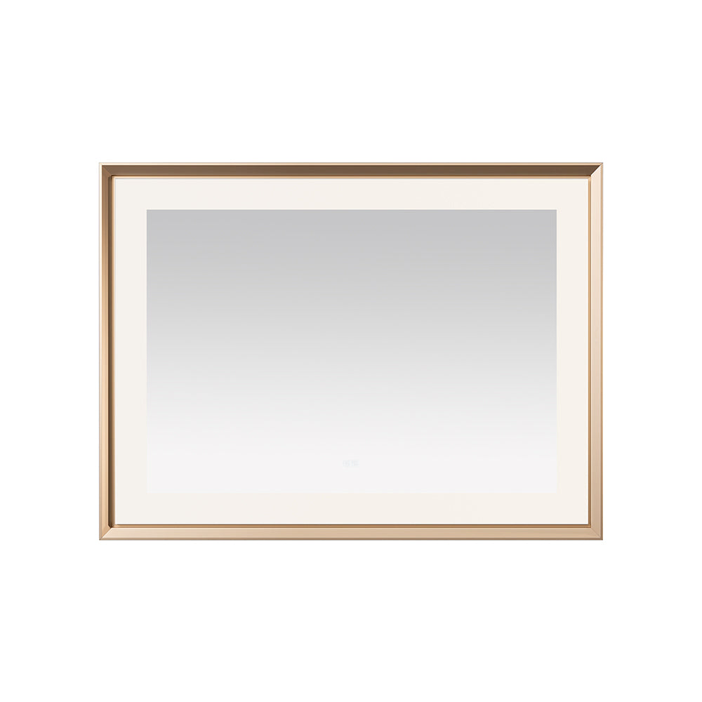 Madison 48" x 36" Framed LED Bathroom Mirror, Anti-Fog in Brushed Gold