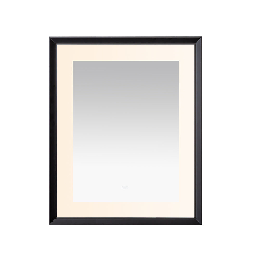 Madison 30" x 36" LED Bathroom Mirror in Matte Black, Anti-Fog