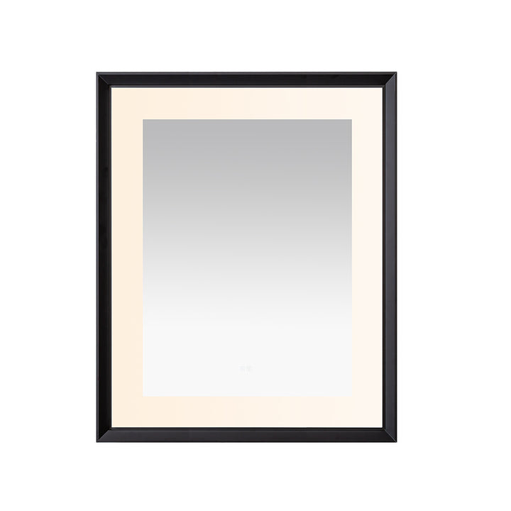 Madison 30" x 36" LED Bathroom Mirror in Matte Black, Anti-Fog